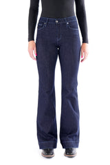 BELLA : Trouser Flare (Midnight) Dusk Blue Stitch