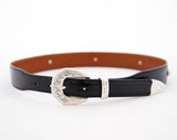 Italian Calf Tapered Concho Belt : Black