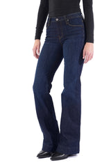 BELLA : Trouser Flare (Deep Ocean) Gold Combo