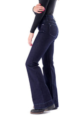 BELLA : Trouser Flare (Midnight) Dusk Blue Stitch