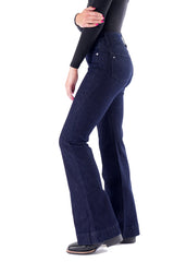 BELLA : Trouser Flare (Midnight) Navy Stitch
