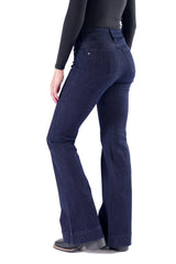 BELLA : Trouser Flare (Midnight) Navy Stitch