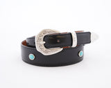 Italian Calf Tapered Concho Belt : Black