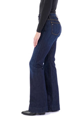 BELLA : Trouser Flare (Deep Ocean) Gold Combo