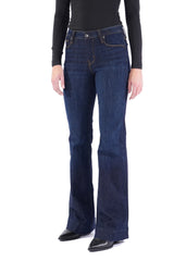 BELLA : Trouser Flare (Deep Ocean) Gold Combo