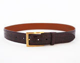 Caiman Crocodile Flank Belt : Burgundy