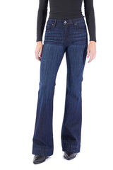 BELLA : Trouser Flare (Deep Ocean) Navy Stitch