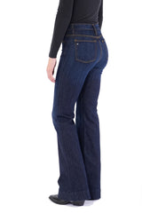 BELLA : Trouser Flare (Deep Ocean) Gold Combo