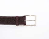 Caiman Crocodile Flank Belt : Burgundy