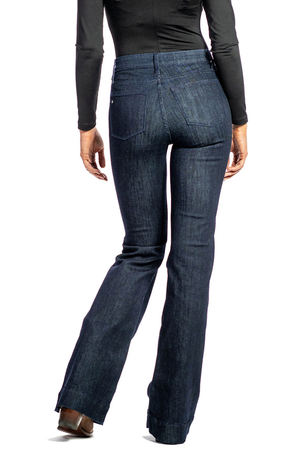 BELLA : Trouser Flare (Midnight) Navy Stitch