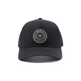 White Circle Patch Snapback Cap (Black)