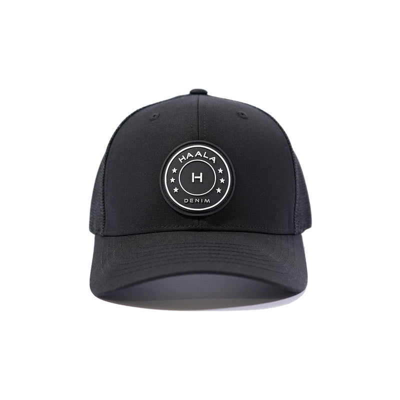 White Circle Patch Snapback Cap (Black) – HAALA Denim