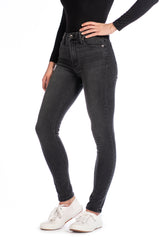 WHITNEY : High-Rise Skinny (Charcoal) Black Stitch