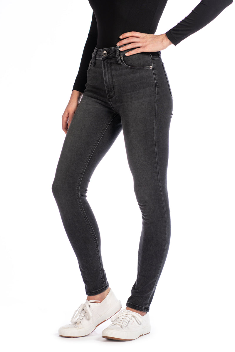 WHITNEY : High-Rise Skinny (Charcoal) Black Stitch