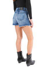 VALENTINA: High-Rise Cut Off Shorts (Indigo Stone)