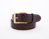 Caiman Crocodile Flank Belt : Burgundy