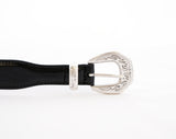 Italian Calf Tapered Concho Belt : Black