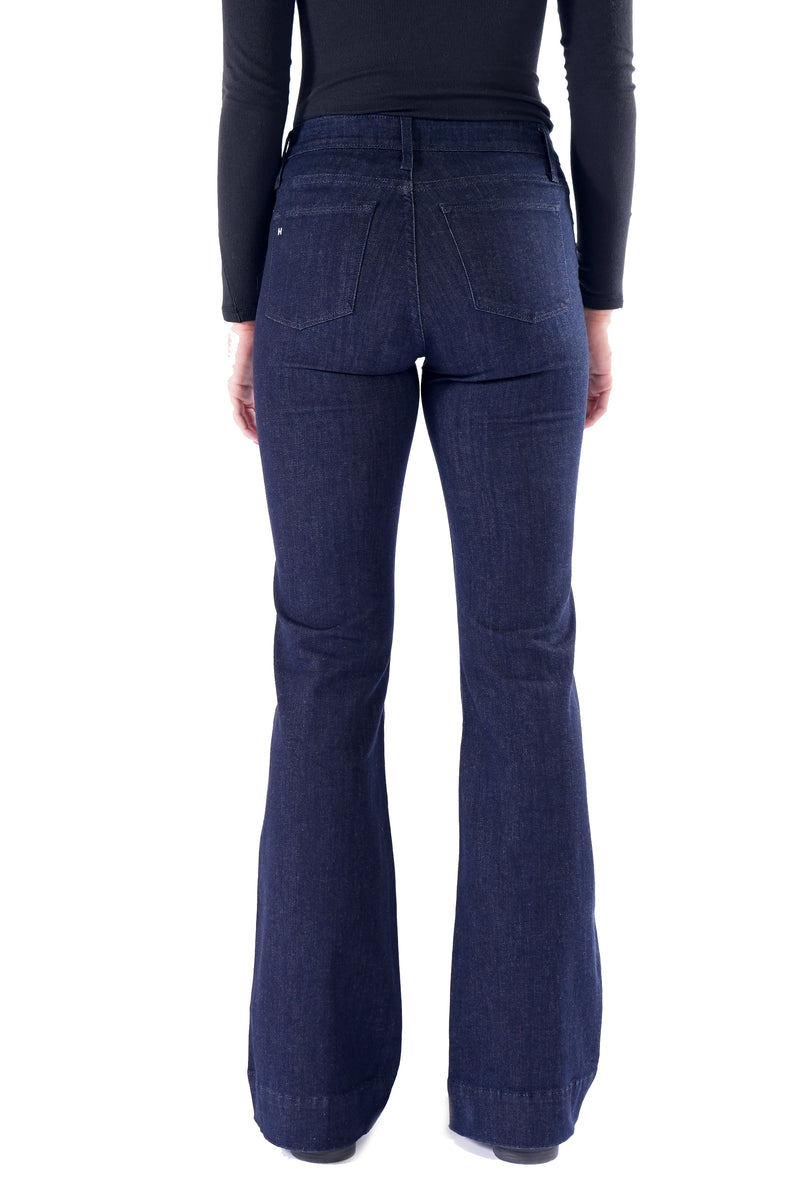 BELLA : Trouser Flare (Midnight) Navy Stitch – HAALA Denim