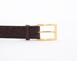 Caiman Crocodile Flank Belt : Burgundy