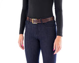 Caiman Crocodile Flank Belt : Burgundy