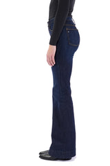 BELLA : Trouser Flare (Deep Ocean) Gold Combo