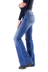 BELLA : Trouser Flare (Indigo Stone) Black Stitch