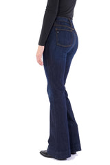 BELLA : Trouser Flare (Deep Ocean) Gold Combo