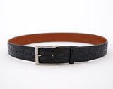 Caiman Crocodile Flank Belt : Black
