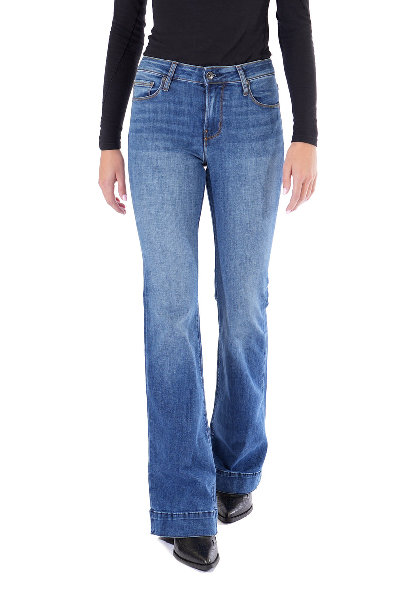 BELLA : Trouser Flare (Indigo Stone) Gold Combo