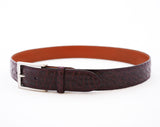 Caiman Crocodile Flank Belt : Burgundy