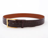 Caiman Crocodile Flank Belt : Burgundy