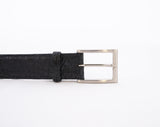 Caiman Crocodile Flank Belt : Black