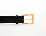 Caiman Crocodile Flank Belt : Black