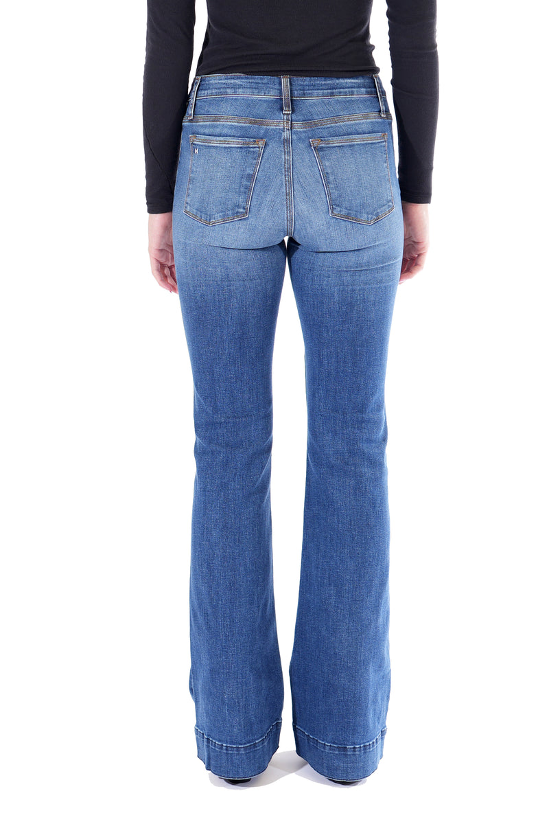BELLA : Trouser Flare (Indigo Stone) Gold Combo