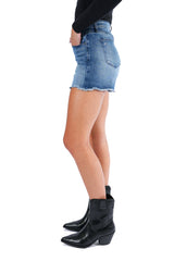 VALENTINA: High-Rise Cut Off Shorts (Indigo Stone)
