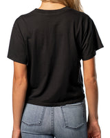 Crop Split T-shirt : Black