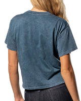 Crop Split T-shirt : Poseidon Blue Vintage Wash