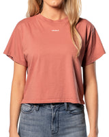 Crop Split T-shirt : Mahogany Rose