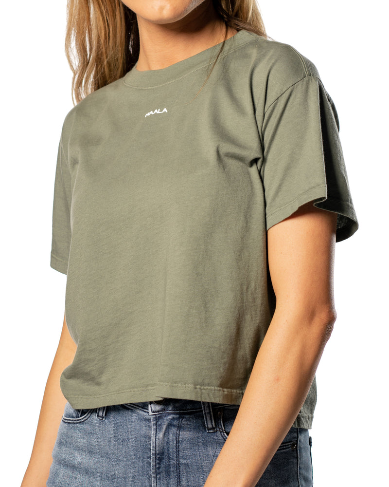 Crop Split T-shirt : Sedona Sage