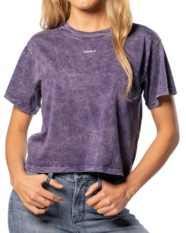 Crop Split T-shirt : Sassafras Vintage Wash
