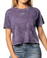 Crop Split T-shirt : Sassafras Vintage Wash