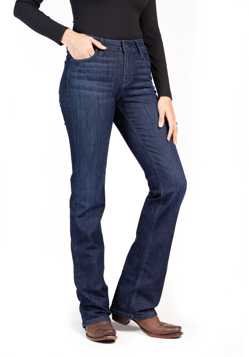 VENICE : Bootcut (Deep Ocean) Teal Stitch