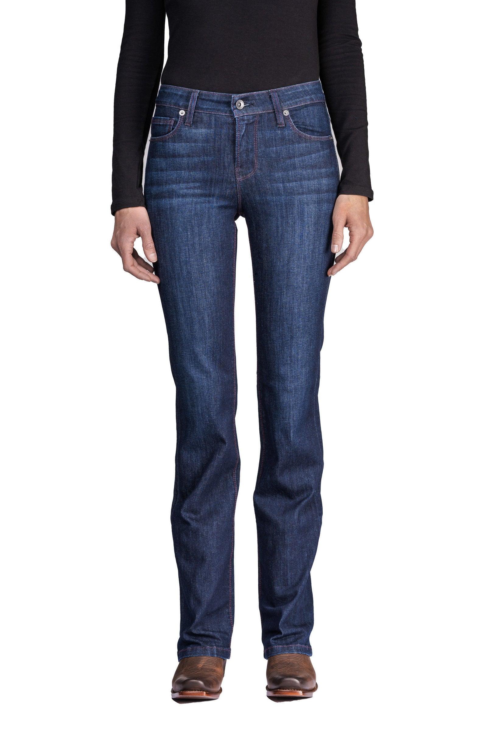 VENICE : Bootcut (Deep Ocean) Violet Stitch – HAALA Denim