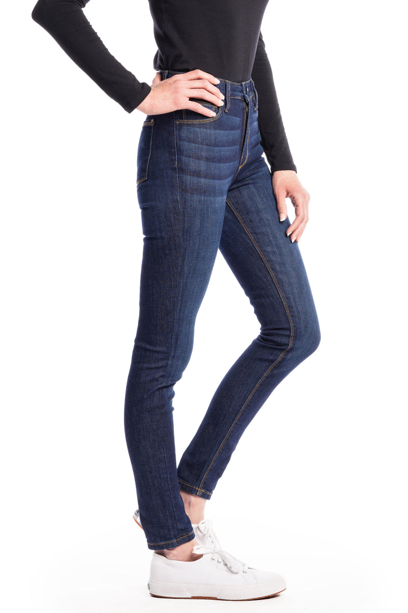 WHITNEY : High-Rise Skinny (Deep Ocean) Gold Stitch