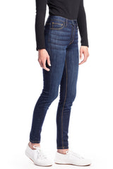 WHITNEY : High-Rise Skinny (Deep Ocean) Gold Stitch