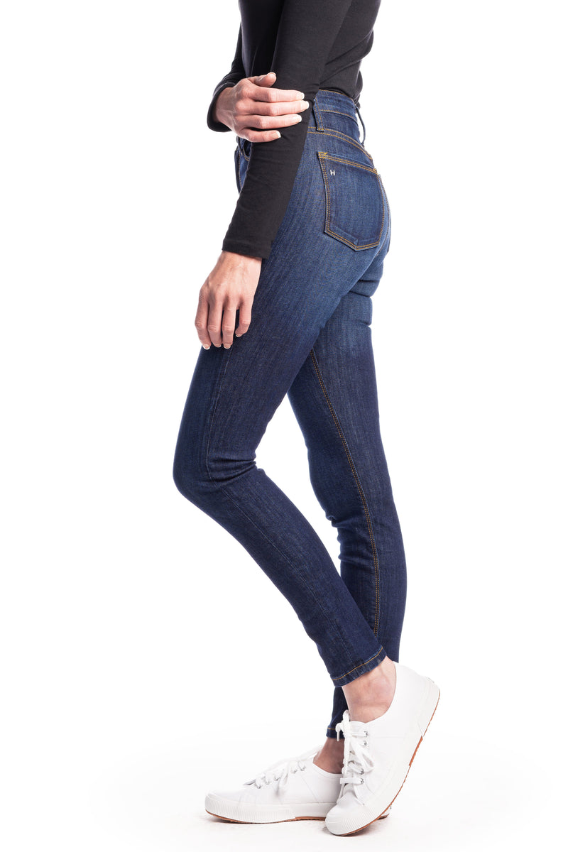 WHITNEY : High-Rise Skinny (Deep Ocean) Gold Stitch – HAALA Denim