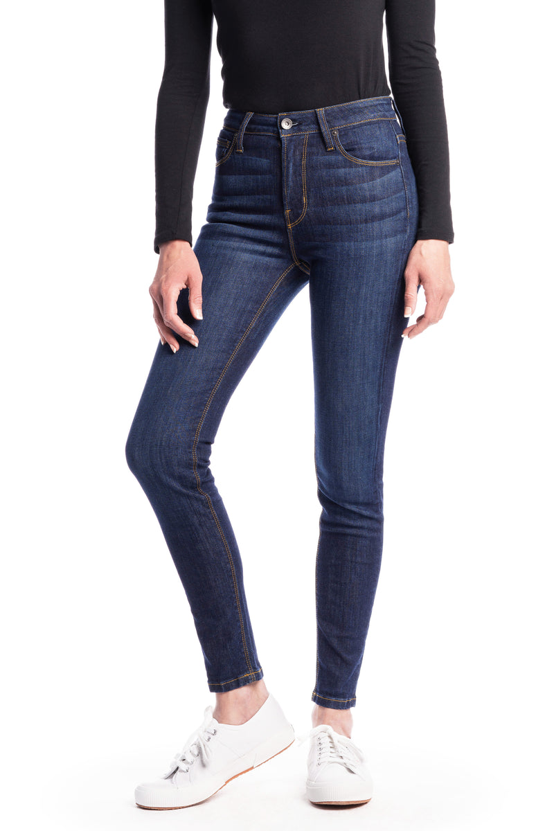 WHITNEY : High-Rise Skinny (Deep Ocean) Gold Stitch