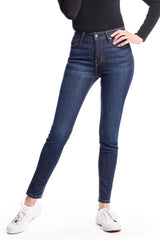 WHITNEY : High-Rise Skinny (Deep Ocean) Gold Stitch